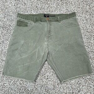 Quiksilver Straight Tapered Fit Cut Off Shorts Olive Green‎ Casual Size 36
